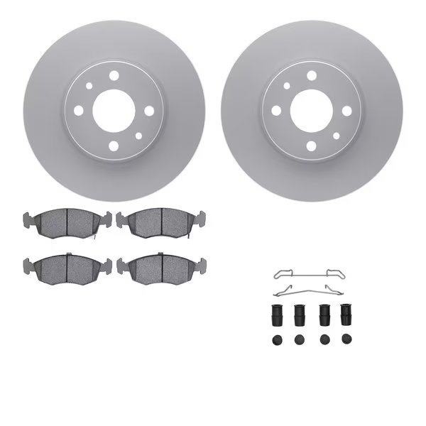 4612-07001, Geospec Rotors with 5000 Euro Ceramic Brake Pads includes Hardware, Silver, Dynamic Friction Co, Mfr#: 4612-07001